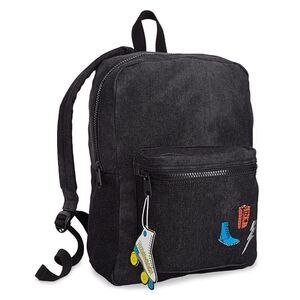 twelveNYC Girls Patch Denim Standard Backpack, Black, NWT